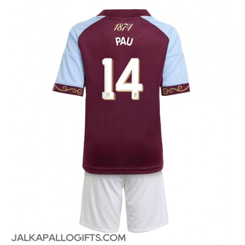 Aston Villa Pau Torres #14 Koti Peliasu Lasten 2025-26 Lyhythihainen (+ Lyhyet housut)